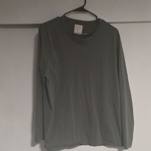For Days Olive Green Long Sleeve Crewneck Tee 100% Organic Cotton